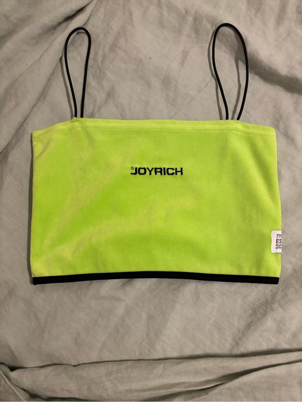 Joyrich Neon Lime Crop Top with Black Trim